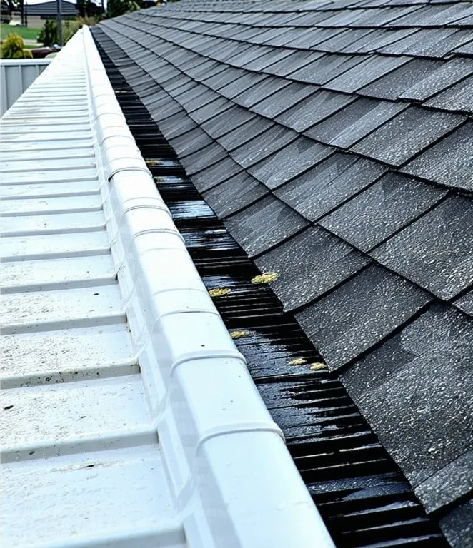 Premium seamless gutter and water mitigation install by Marc Construction